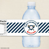 Baseball Birthday Water Bottle Labels