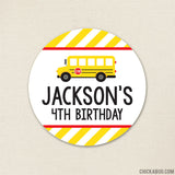 School Bus Birthday Stickers