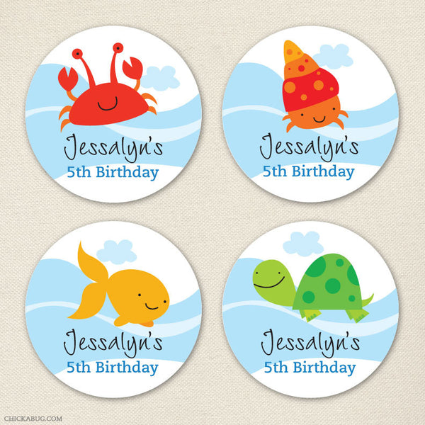 Under the Sea Birthday Stickers