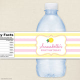 Pink Lemonade Birthday Water Bottle Labels