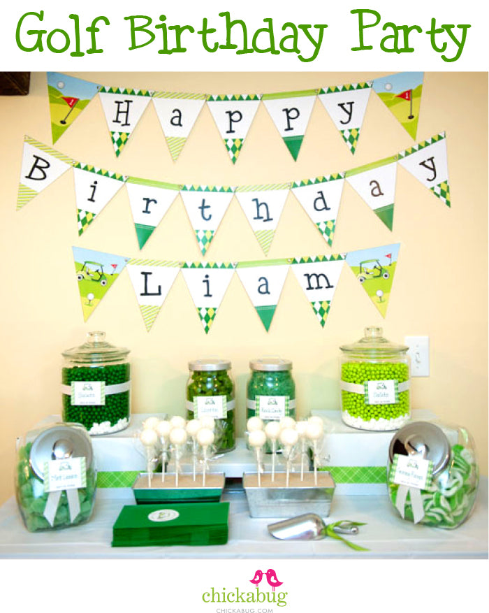 Golf Birthday Party Printable Decor Kit (Digital File) – Chickabug for Free Printable Golf Party Decorations