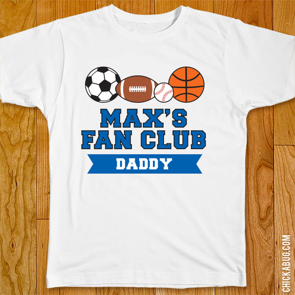 Sports Birthday "Fan Club" Iron-On - Blue