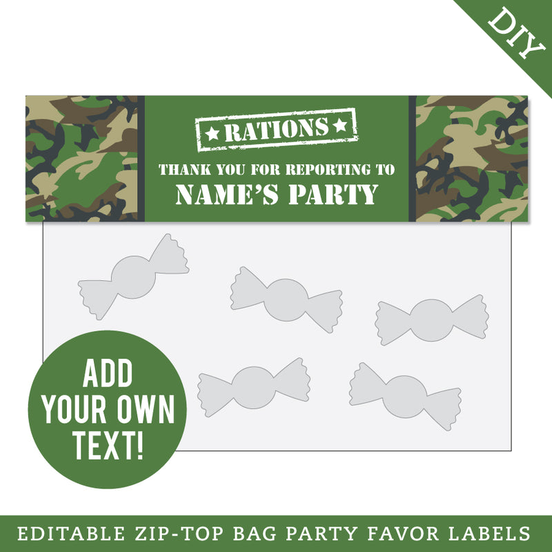 army-party-treat-bag-label-editable-instant-download-chickabug for Free Printable Army Invitation Template Army Party Treat Bag Label (EDITABLE INSTANT DOWNLOAD) – Chickabug for Free Printable Army Invitation Template
