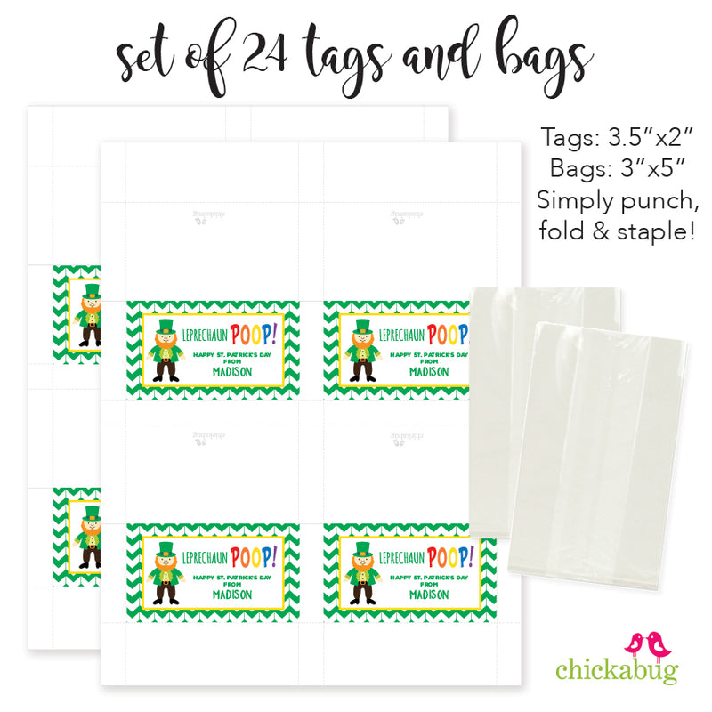 Leprechaun Poop St. Patrick's Day Paper Tags and Bags
