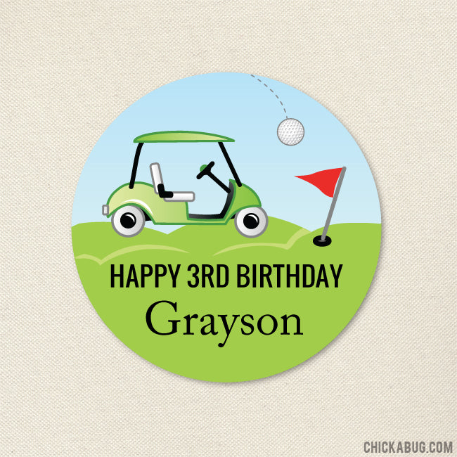 Golf Birthday Party Stickers