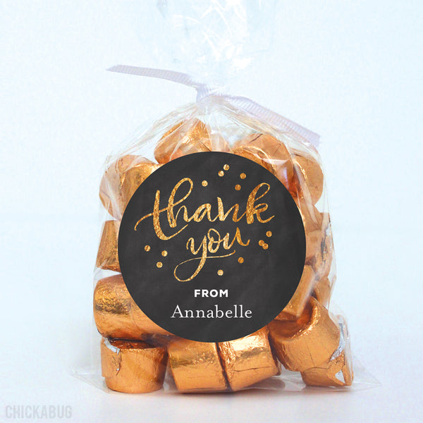 Black and Gold "Thank You" Stickers
