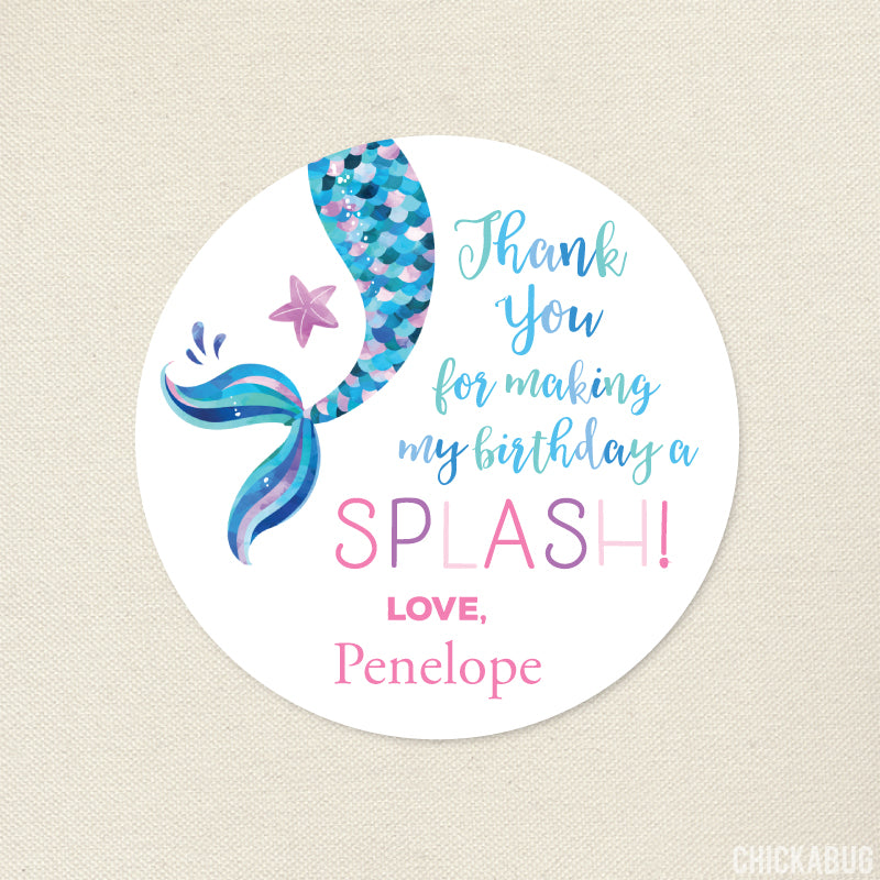 Mermaid Party Favor Stickers