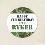 Army Camo Birthday Stickers