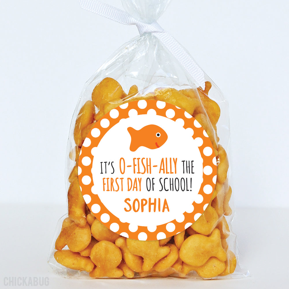Goldfish O-Fish-Ally First Day of School Stickers – Chickabug