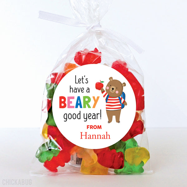 "Beary Good Year" Bear Back to School Stickers