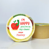 Apple & Worm "Happy You're In My Class" Back to School Stickers