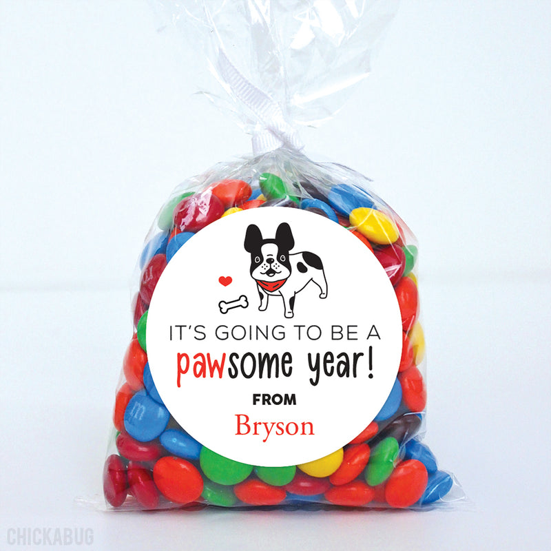 Cute Dog "Paw-some Year" Back to School Stickers