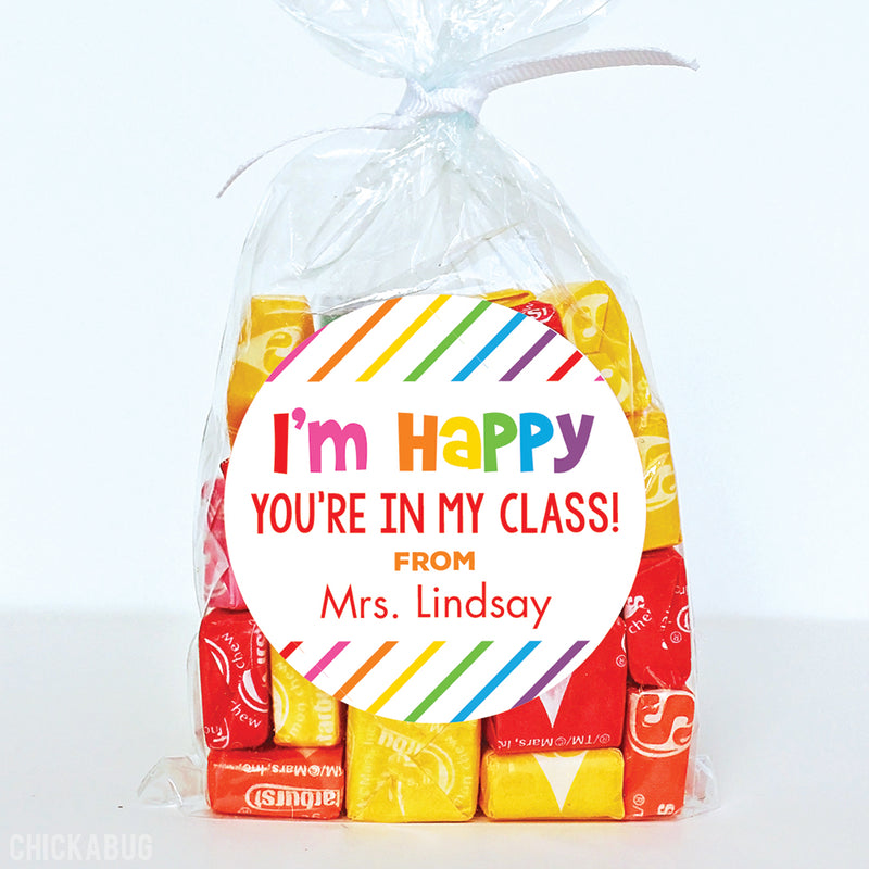 "Happy You're In My Class" Back to School Stickers