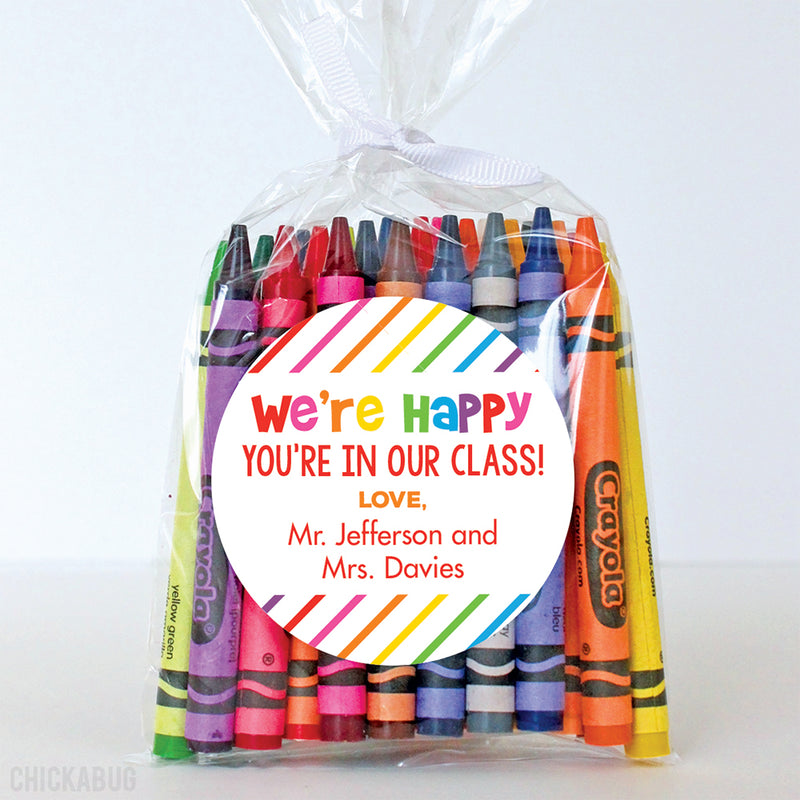 "Happy You're In My Class" Back to School Stickers