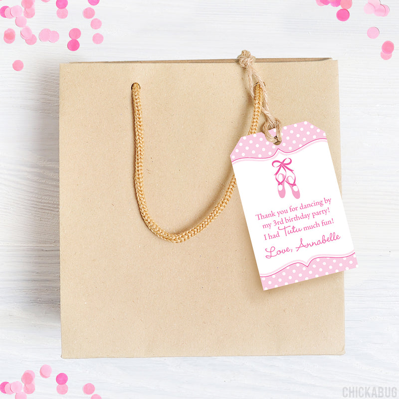 Ballet Party Favor Tags (EDITABLE INSTANT DOWNLOAD)