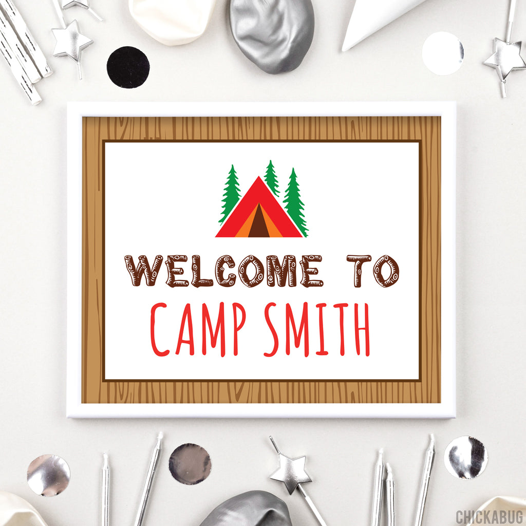 Cute Rave Camp Sign Camping Party Party Signs (EDITABLE INSTANT DOWNLOAD) – Chickabug