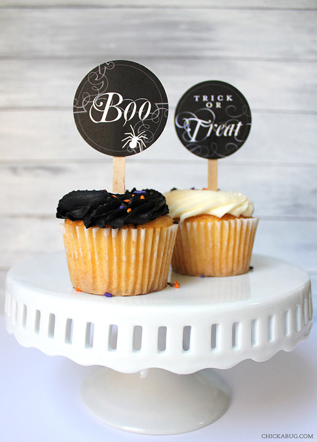 Free Printable Halloween Cupcake Toppers (INSTANT DOWNLOAD)