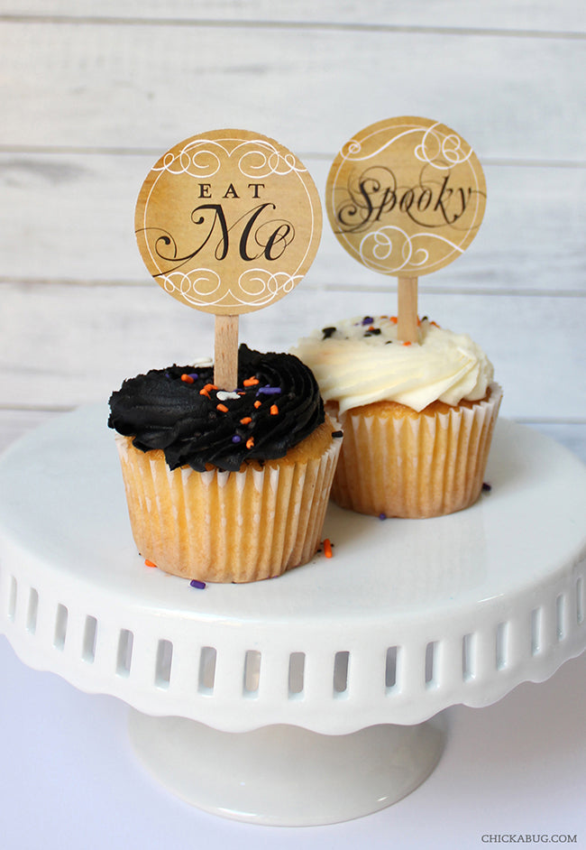 Free Printable Halloween Cupcake Toppers (INSTANT DOWNLOAD)
