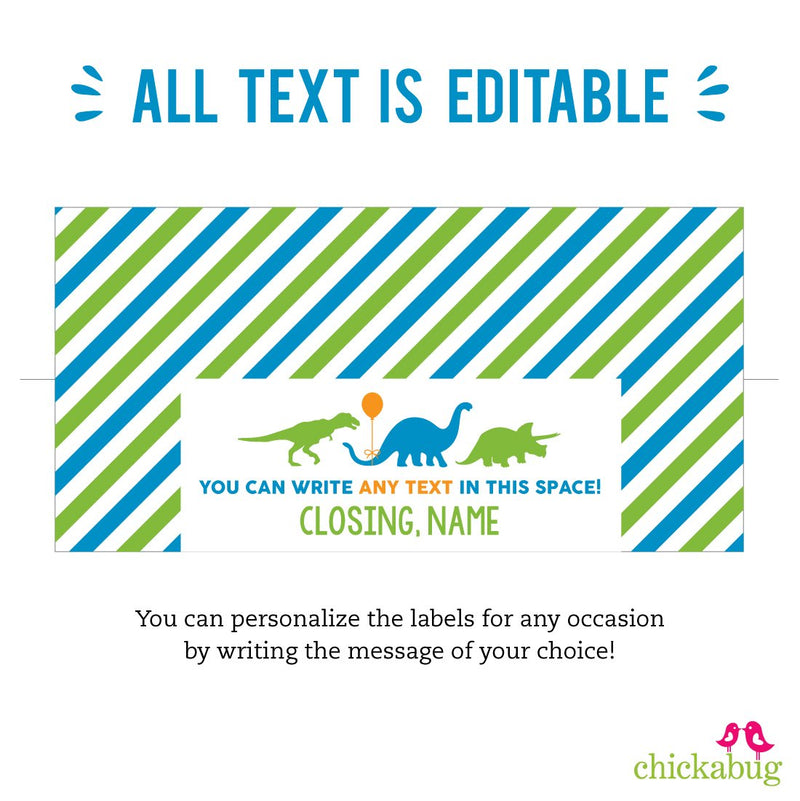 Dinosaur Party Treat Bag Label (EDITABLE INSTANT DOWNLOAD) – Chickabug dinosaur-party-treat-bag-label-editable-instant-download-chickabug