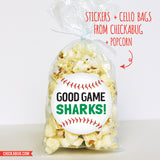 Baseball Snack Day Labels - Your Choice of Color