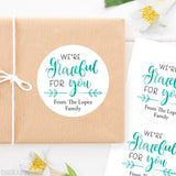 Calligraphy "We're Grateful For You" Stickers