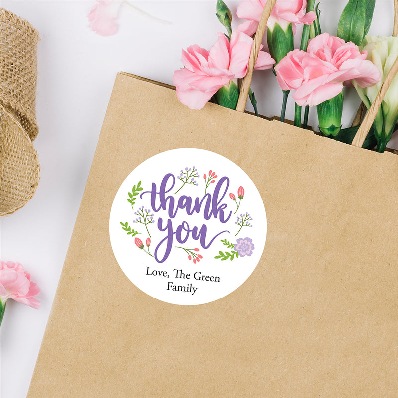 Floral "Thank You" Stickers