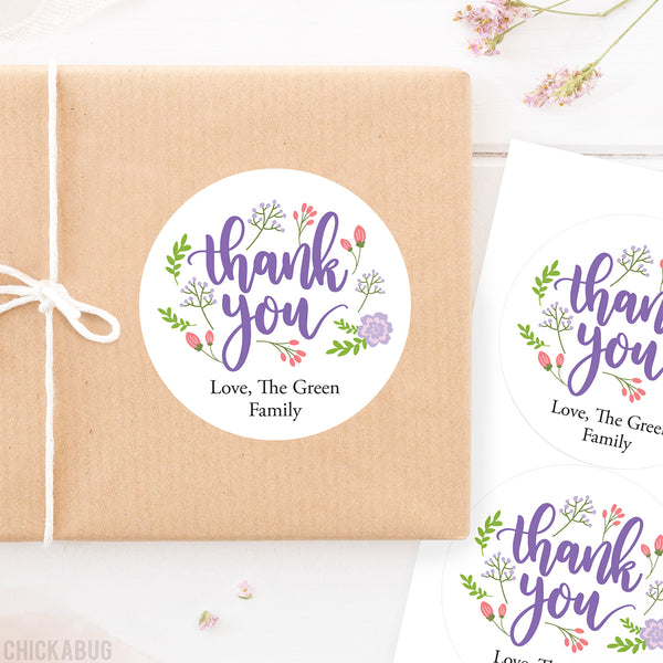Floral "Thank You" Stickers