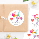 Colorful Watercolor "Thank You" Stickers