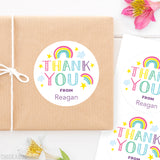Pastel Rainbow "Thank You" Stickers