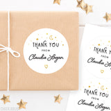 Gold Moon and Stars Thank You Labels