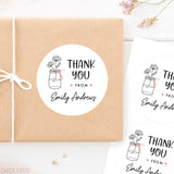 Mason Jar and Flowers Thank You Labels