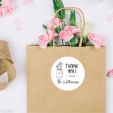 Mason Jar and Flowers Thank You Labels