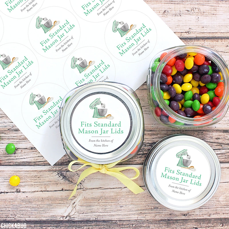Green Mixer Food & Baking Gift Labels