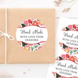 Red Floral Food & Baking Gift Labels