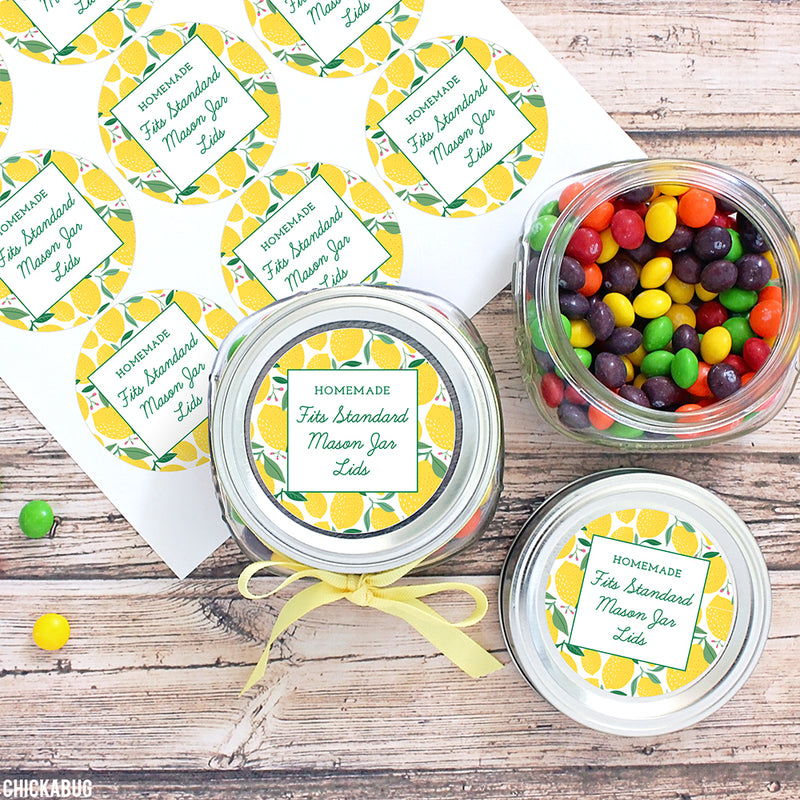 Lemon Pattern Food & Baking Gift Labels