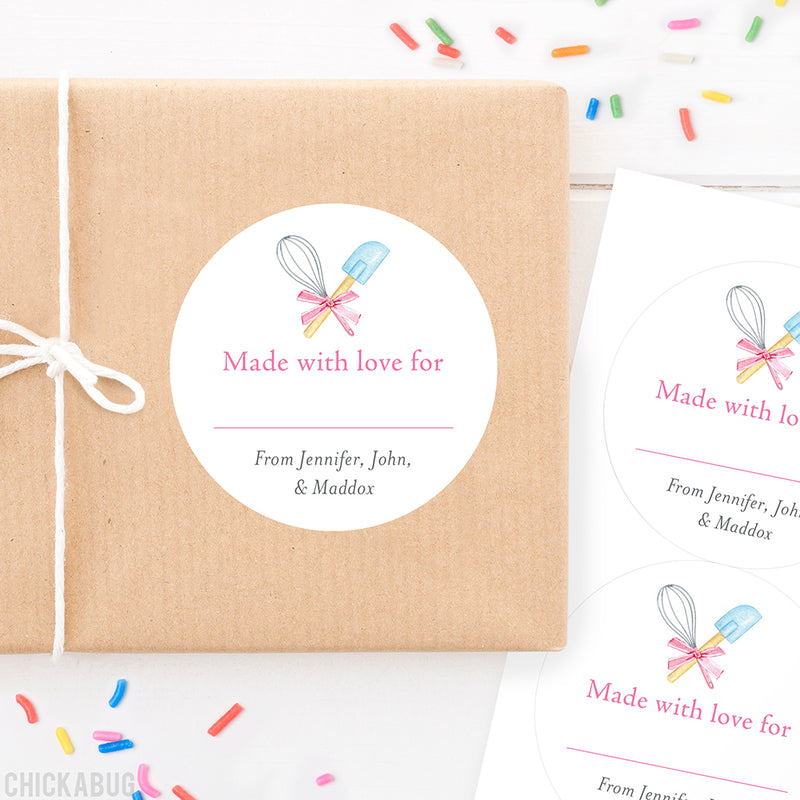Write-On "Made With Love" Food & Baking Gift Labels
