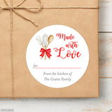 Write-On Red Kitchen Tools "Made With Love" Homemade Gift Labels