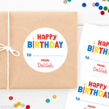 Red Birthday Candle Birthday Gift Labels