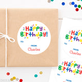 Rainbow Fun Birthday Gift Labels