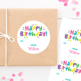 Pink & Purple Fun Birthday Gift Labels