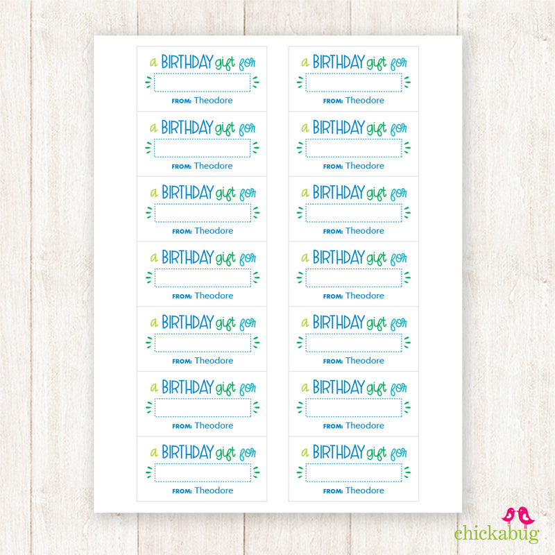 2.5 x 1.5 inch  Gift Giving: Birthday Tag Stickers / Gift Tags