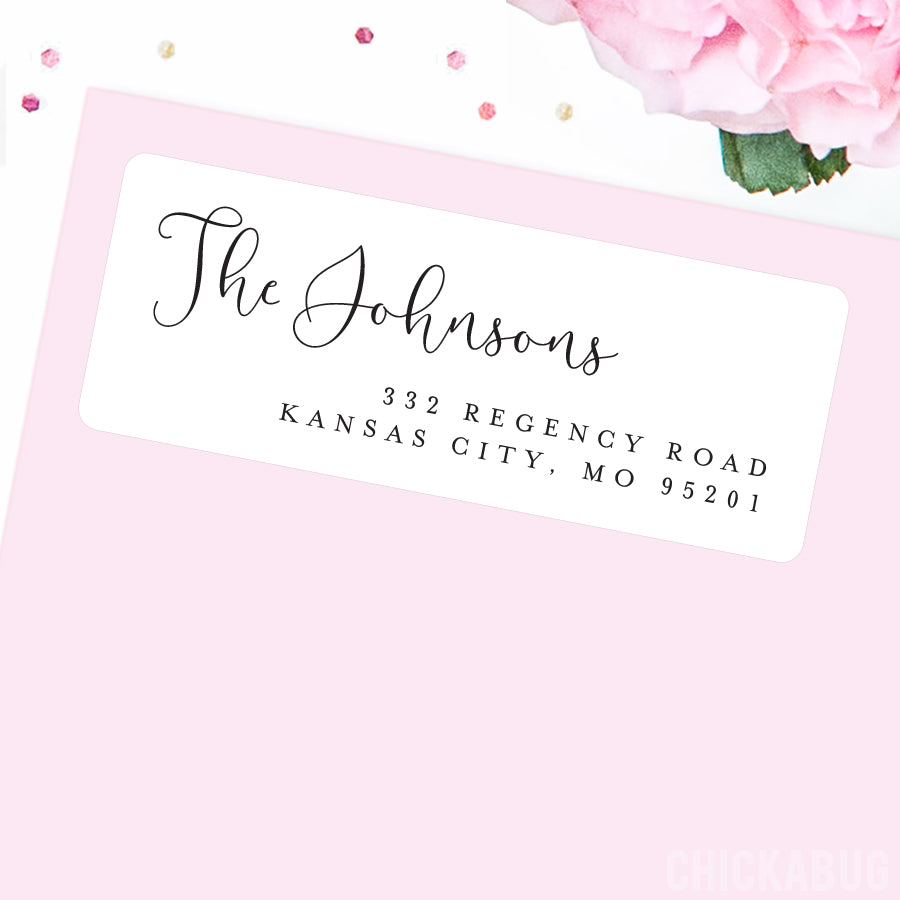Personalized Chic Script Return Address Labels – Chickabug