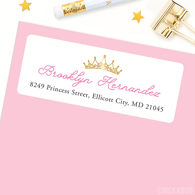 Princess Crown Address Labels
