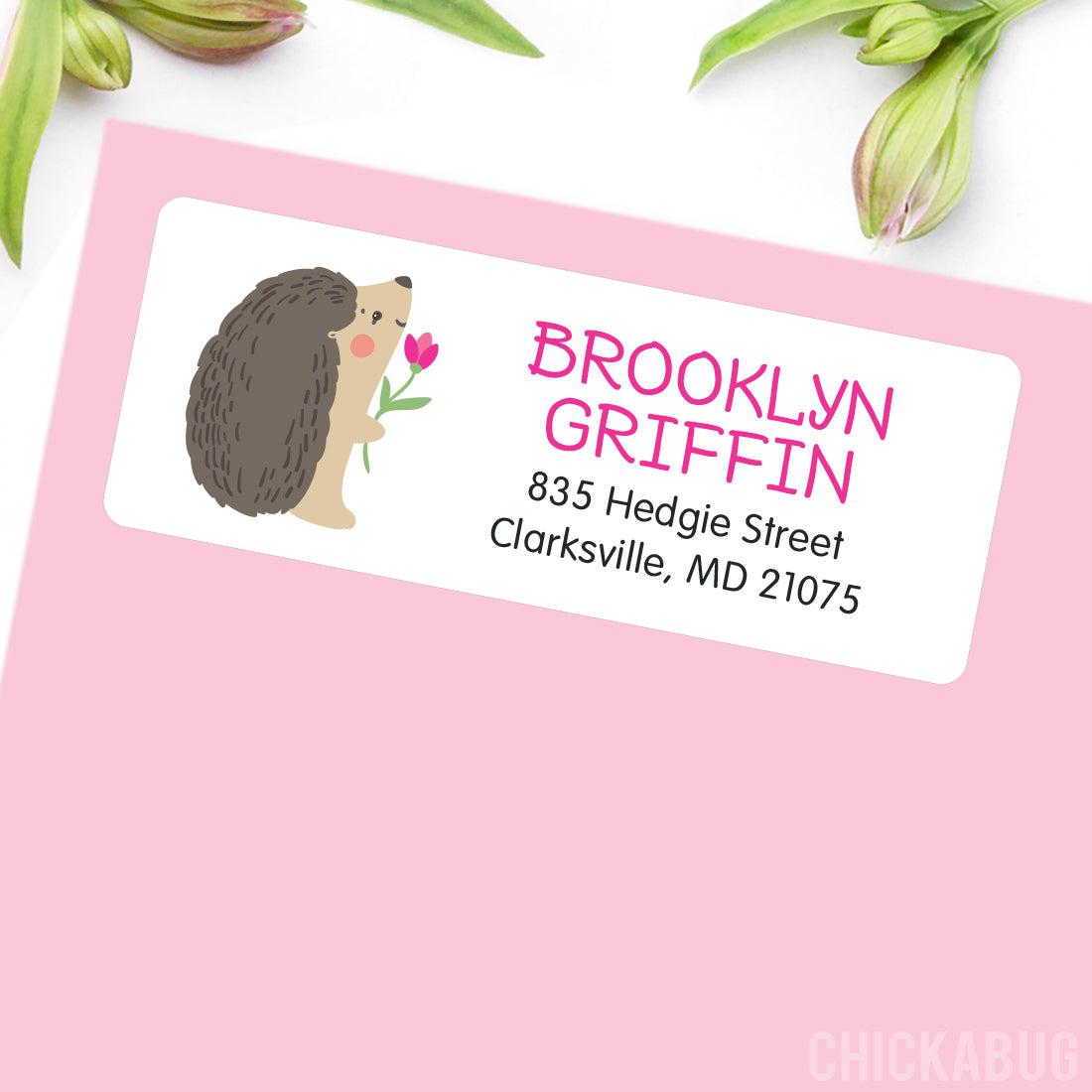 Personalized Cute Hedgehog Return Address Labels – Chickabug
