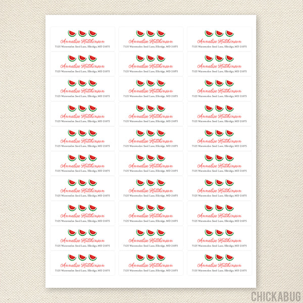 Red Watermelon Address Labels