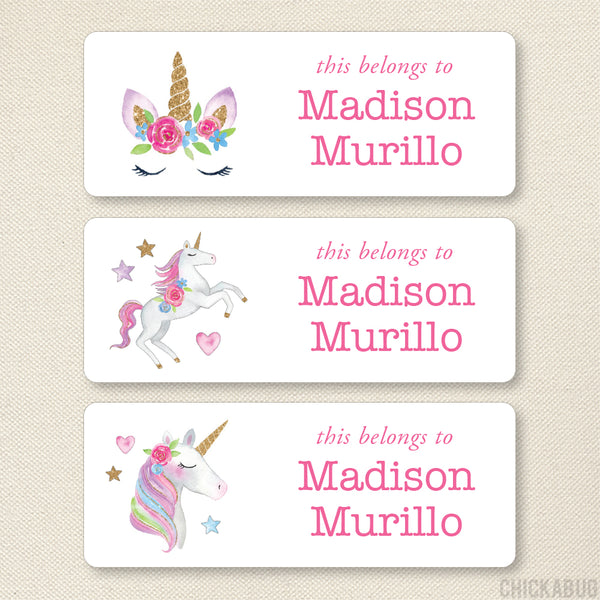 Unicorns "This Belongs To" Labels