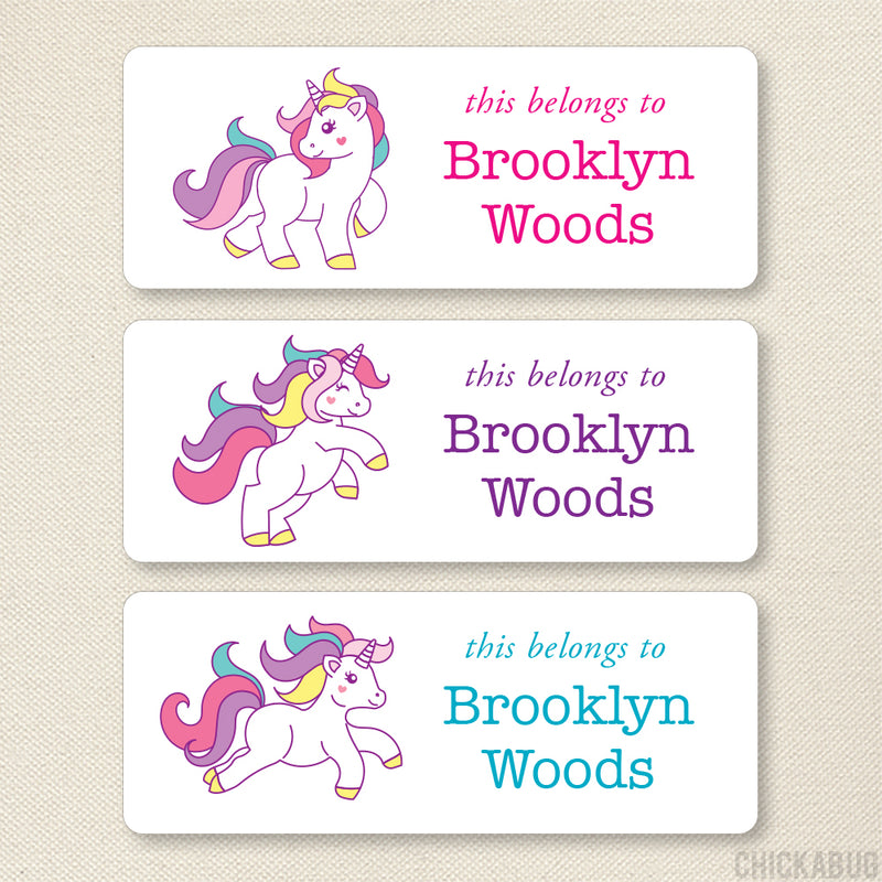 Unicorn "This Belongs To" Labels