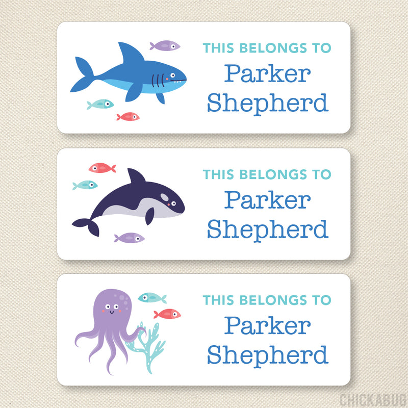 Sea Animals "This Belongs To" Labels