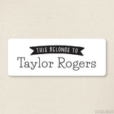 Black and White Banner "This Belongs To" Labels
