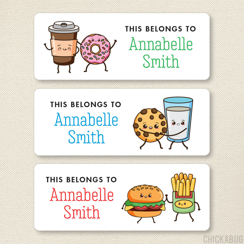Cute Snack Food Friends Personalized